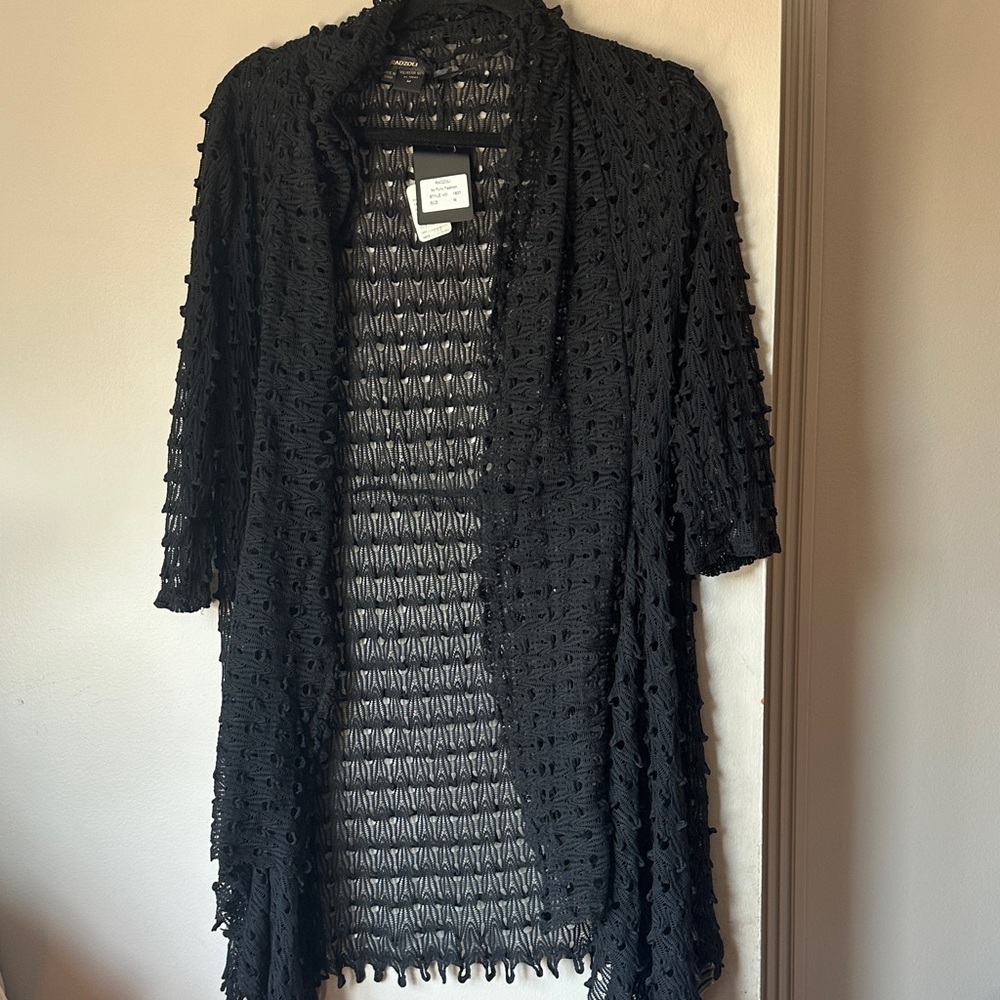 Radzoli Black Textured Women's Cardigan